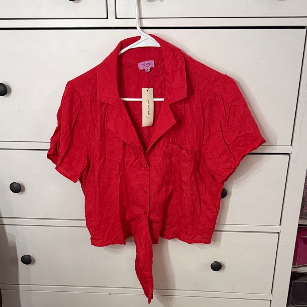 Miami Vibrant Red Button-Down Shirt
